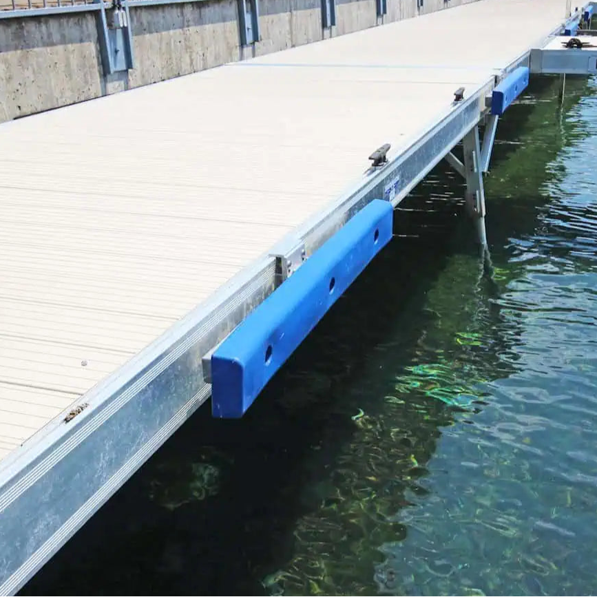 horizontal installation of the ShoreMaster Vertical Dock Bumper